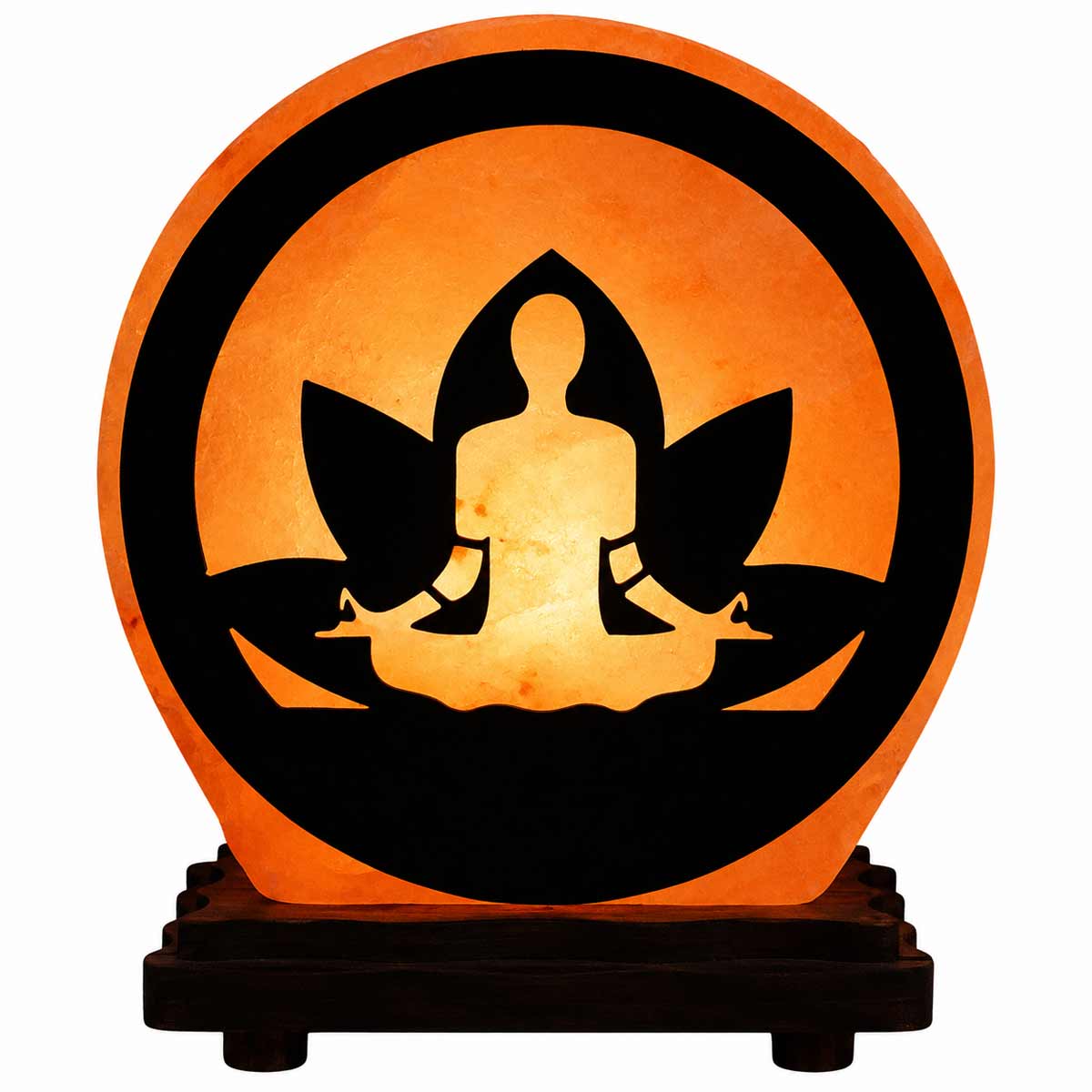 Lampe ronde Zen Lotus en Sel de l�Himalaya
