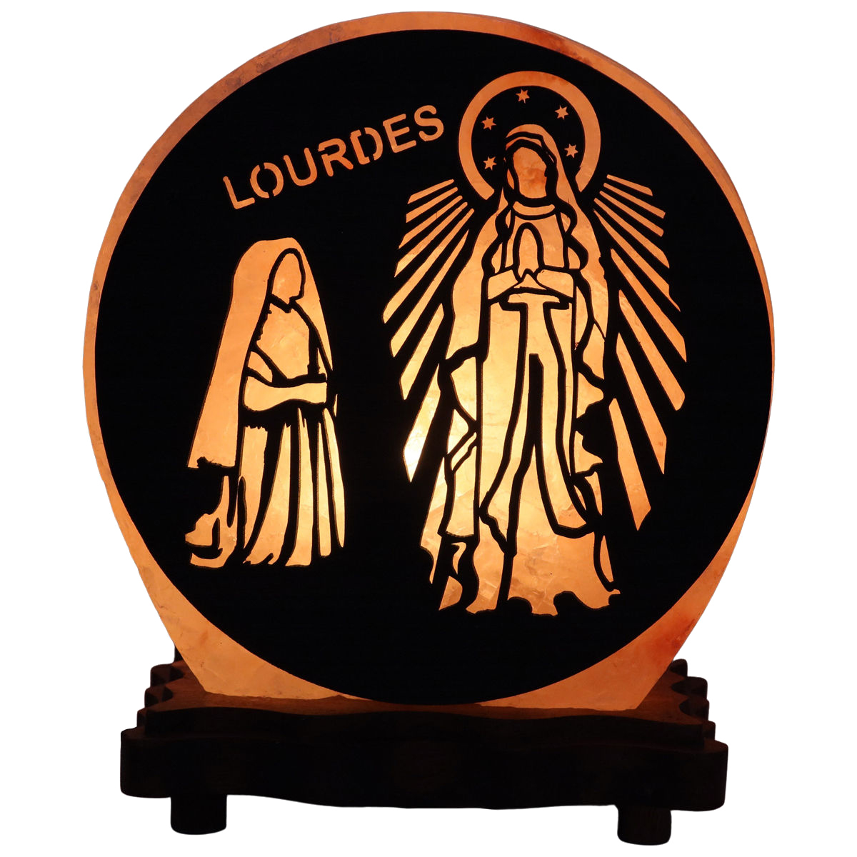 Lampe en cristal de sel de lHimalaya Notre Dame de Lourdes