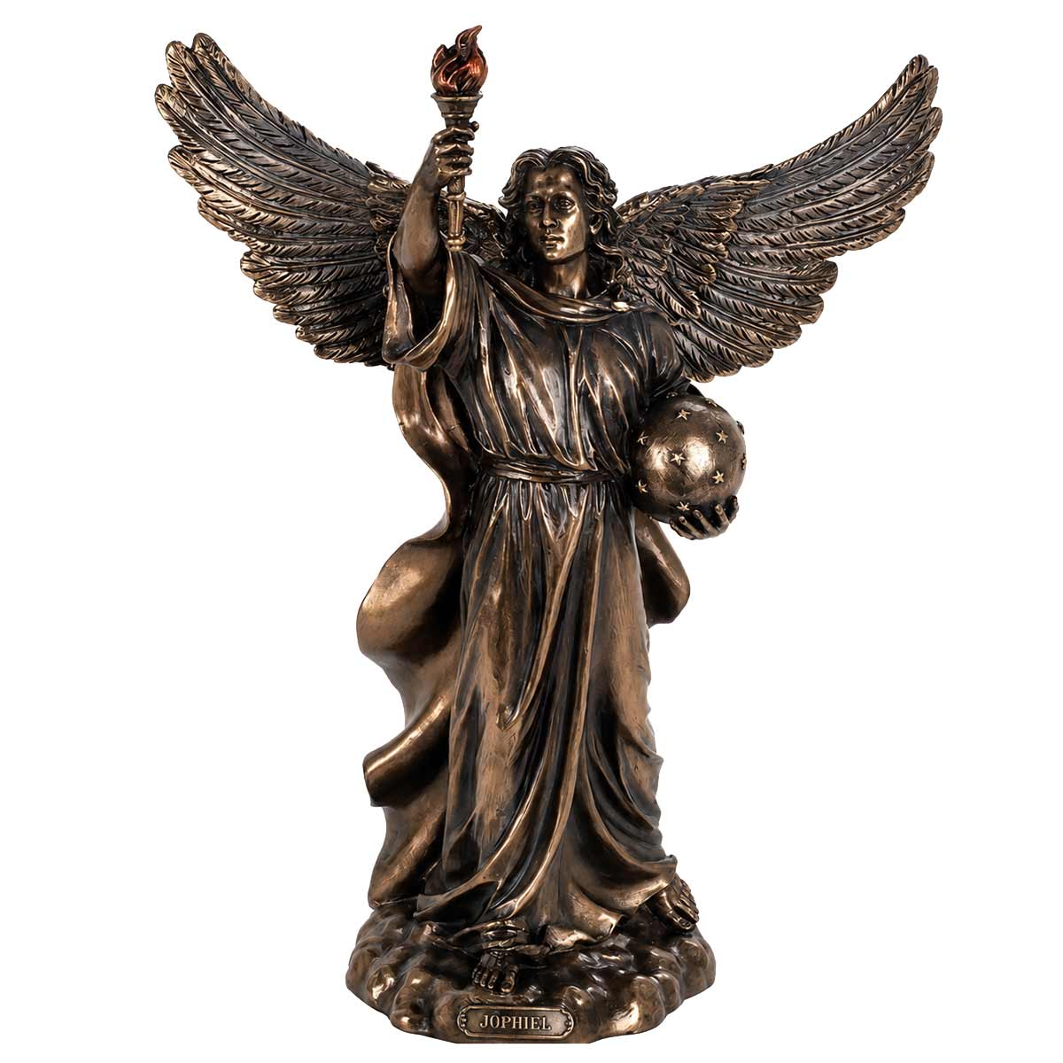 Figurine Archange Jophiel en bronze coul� � froid 34 cm