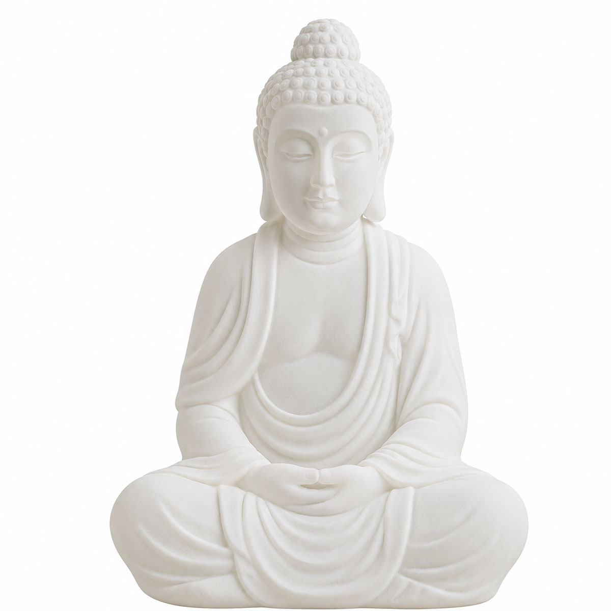 Lampe Bouddha en porcelaine blanche 29,8 cm Lightmeup