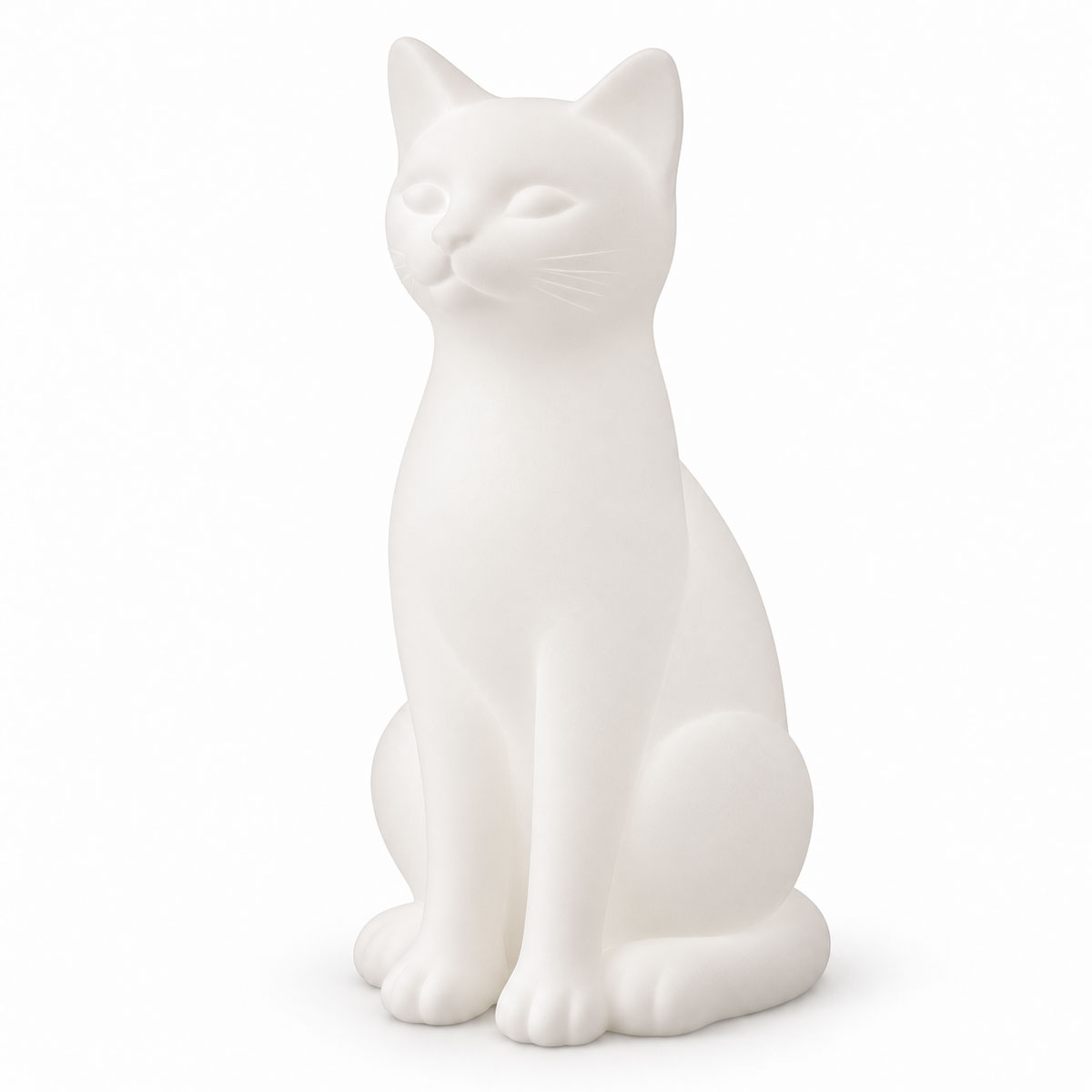 Lampe chat en porcelaine blanche � poser - 30 cm