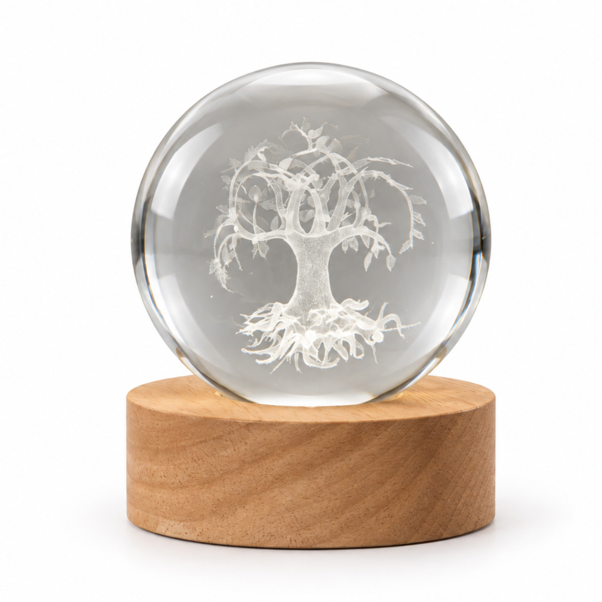 Veilleuse LED 3D arbre de vie boule de verre Lightmeup