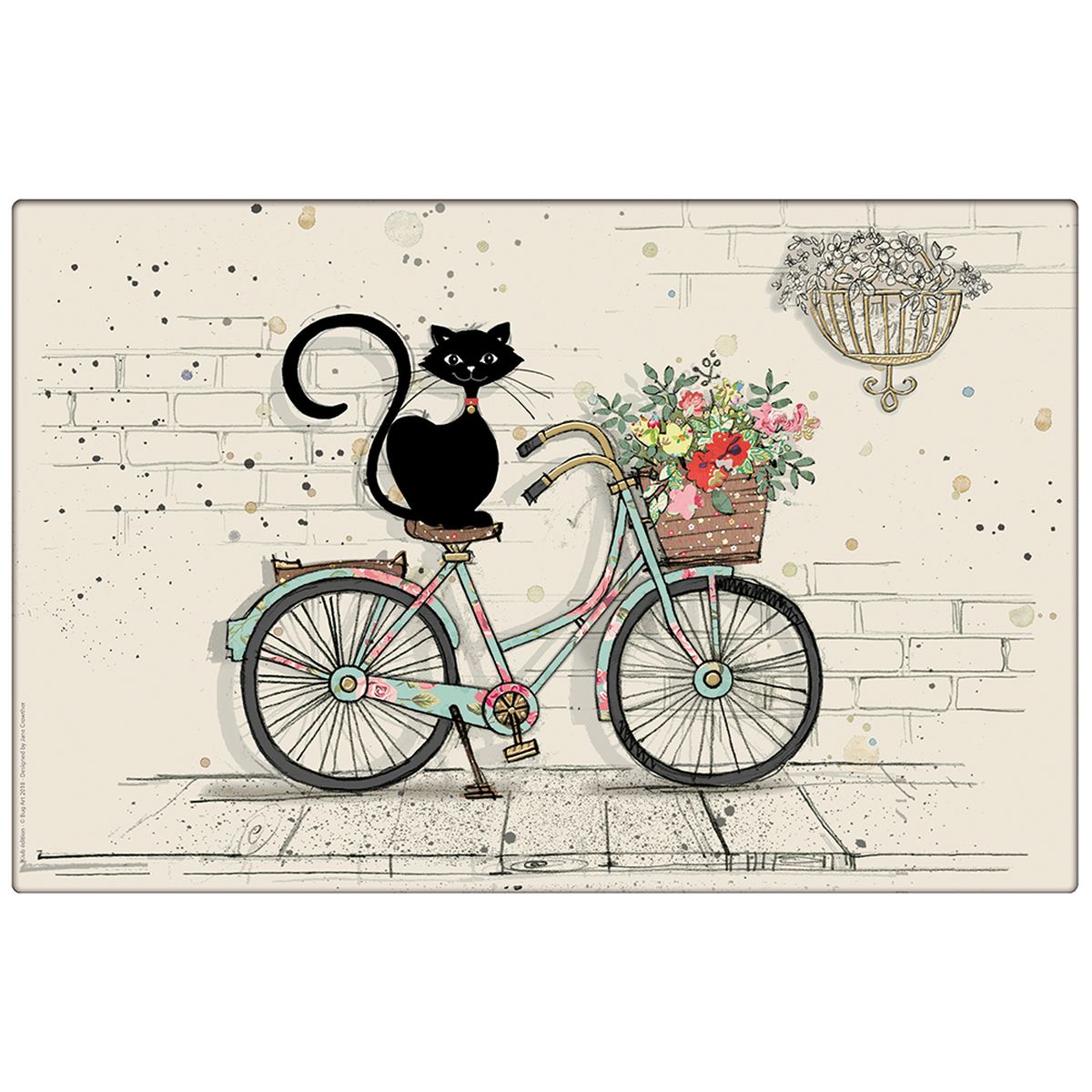 Set De Table Kiub Collection Bug Art Chat Sur Le Velo