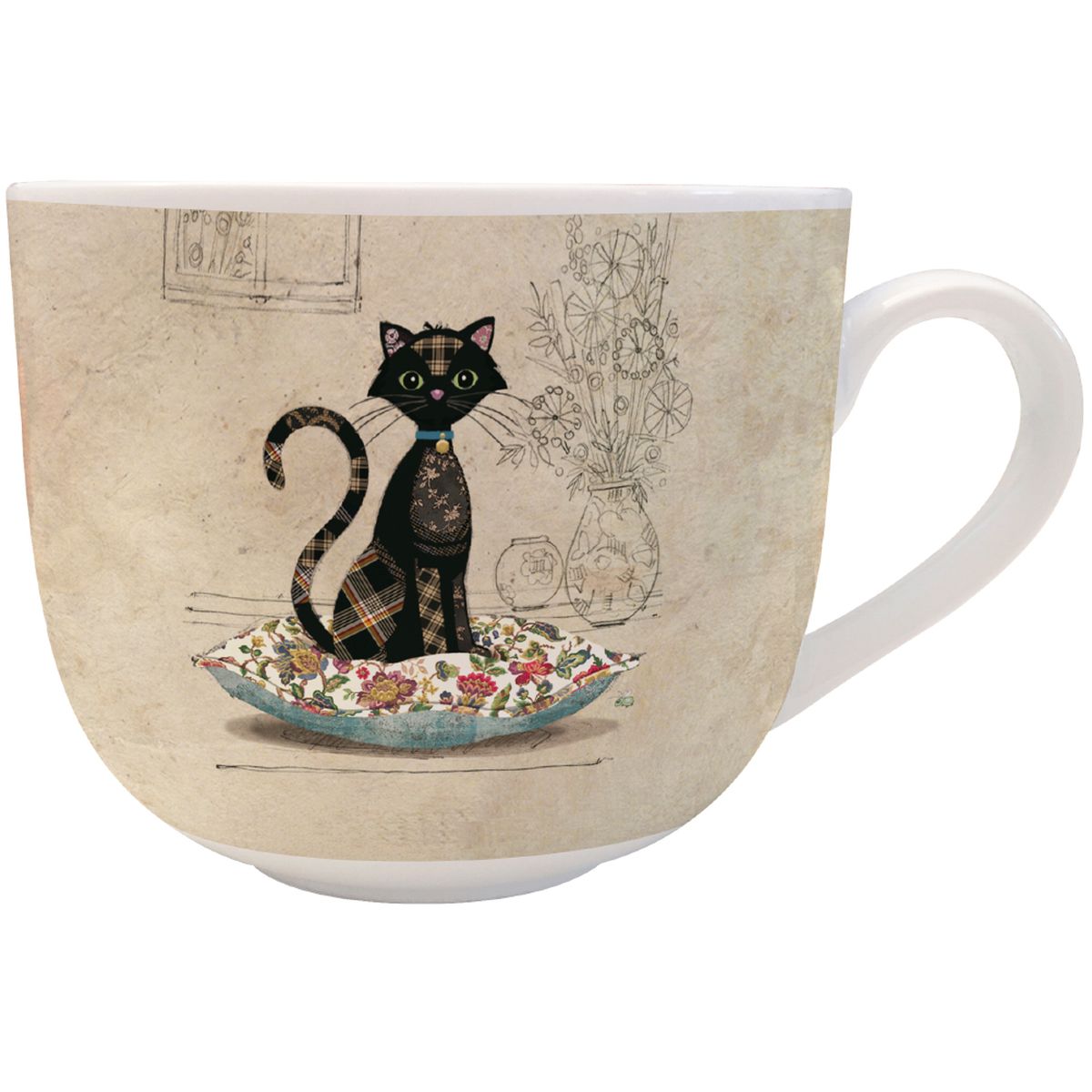 Gobelet En Mélamine AMYS BUG ART "Les Chats Musiciens" - Beige - Neuf