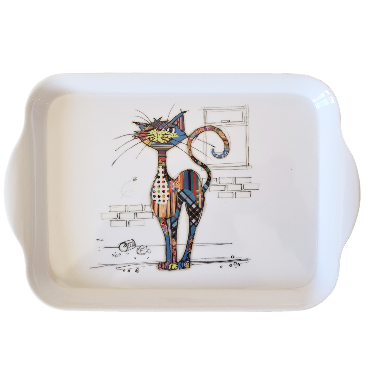 Mini plateau en mlamine blanche le chat collection Kook