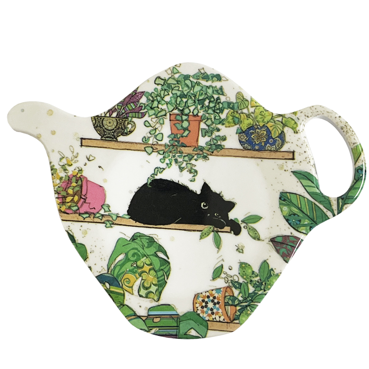 Repose sachet de th en mlamine - Chaton dans les plantes