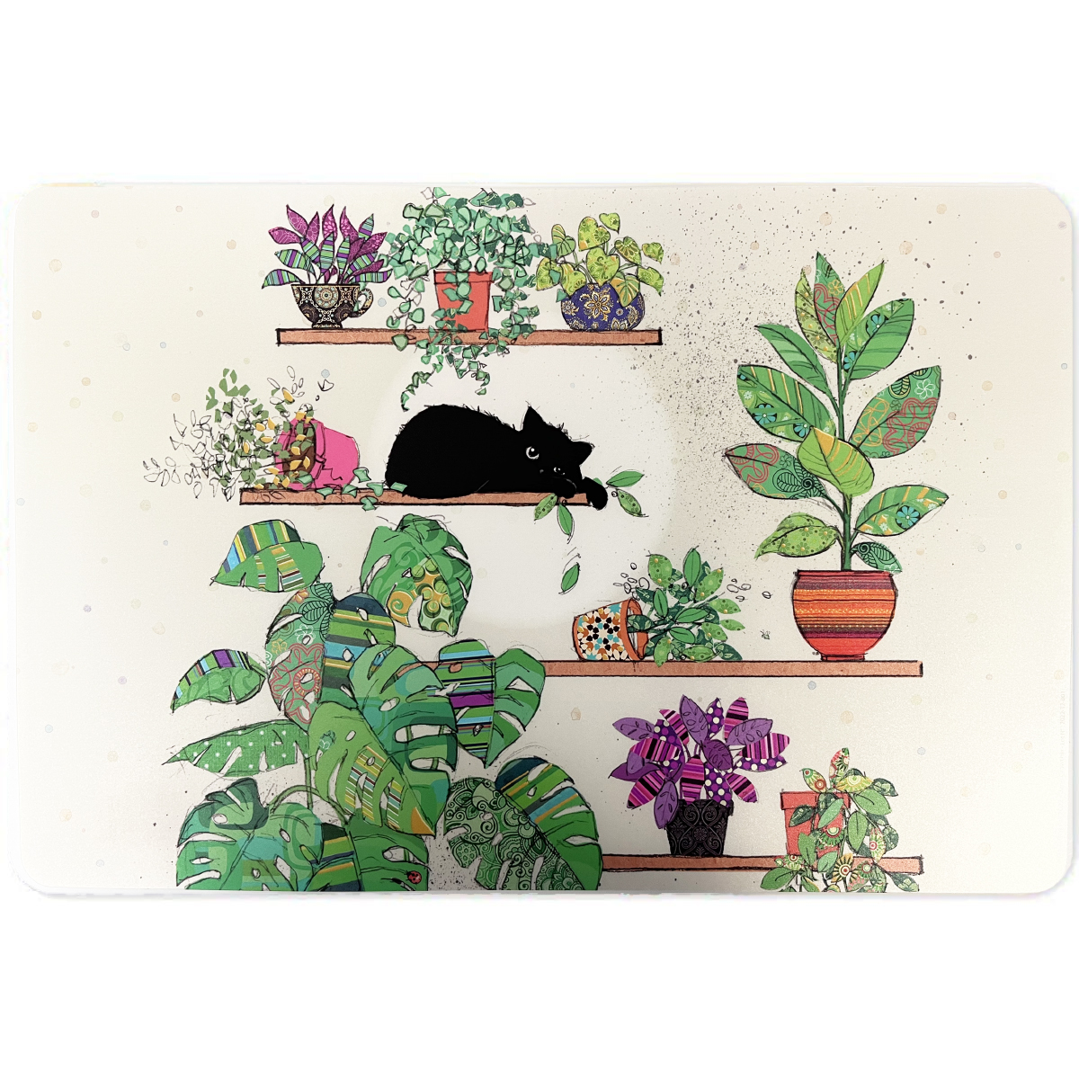 Set de table Kiub - Bug Art Chat entour de plantes