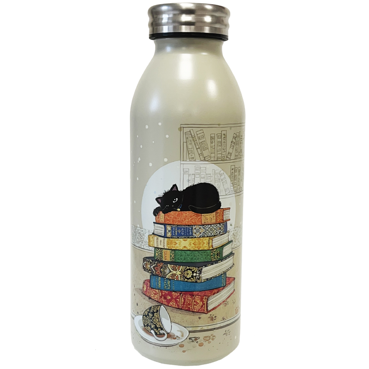Gourde isotherme Chaton sur livres - 450 ml