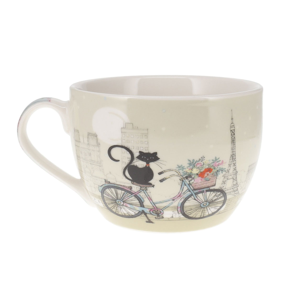 Bol en porcelaine chat � v�lo � Paris 500 ml