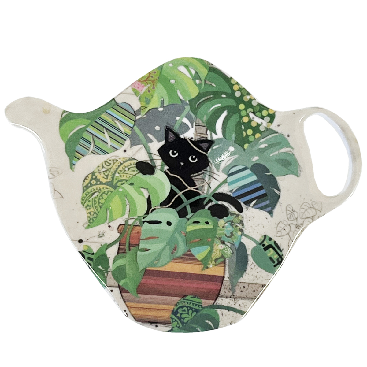 Repose sachet de th en mlamine - Chaton monstera