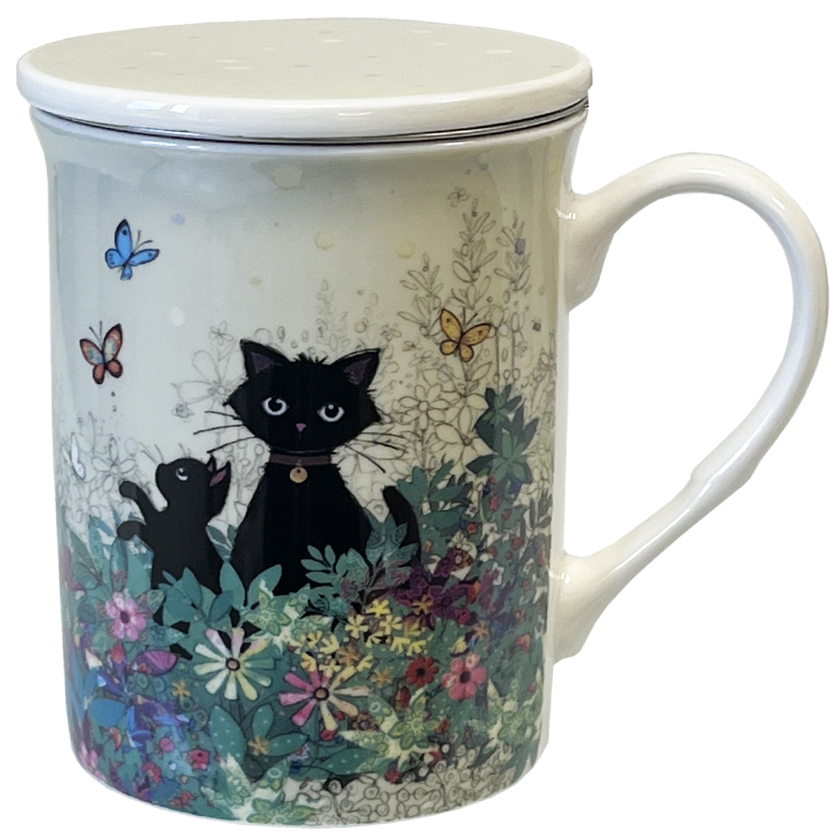 Tisanière en porcelaine avec infuseur métal - Chaton patissier