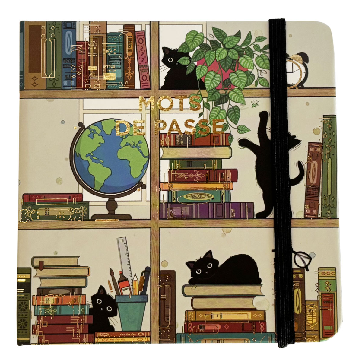 Carnet rpertoire  mots de passe  Chatons dans la bibliothque