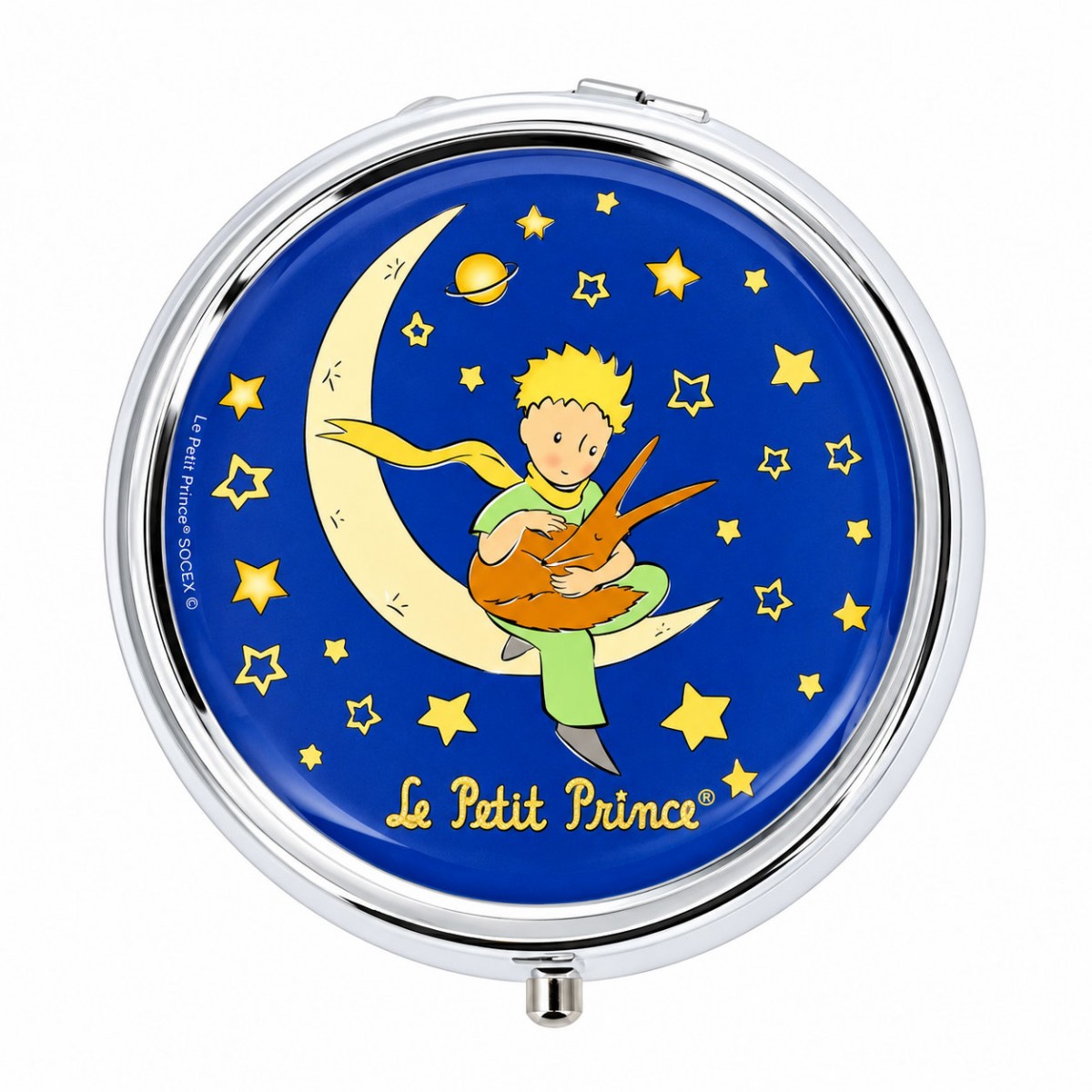 Bo�te pilulier Le Petit Prince lune et renard 5 cm