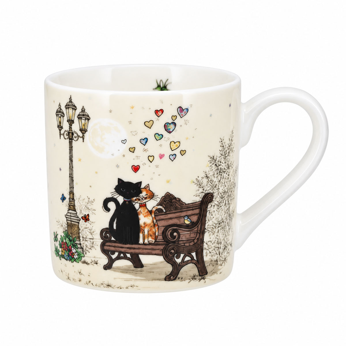 Tasse expresso chats amoureux 100 ml en porcelaine
