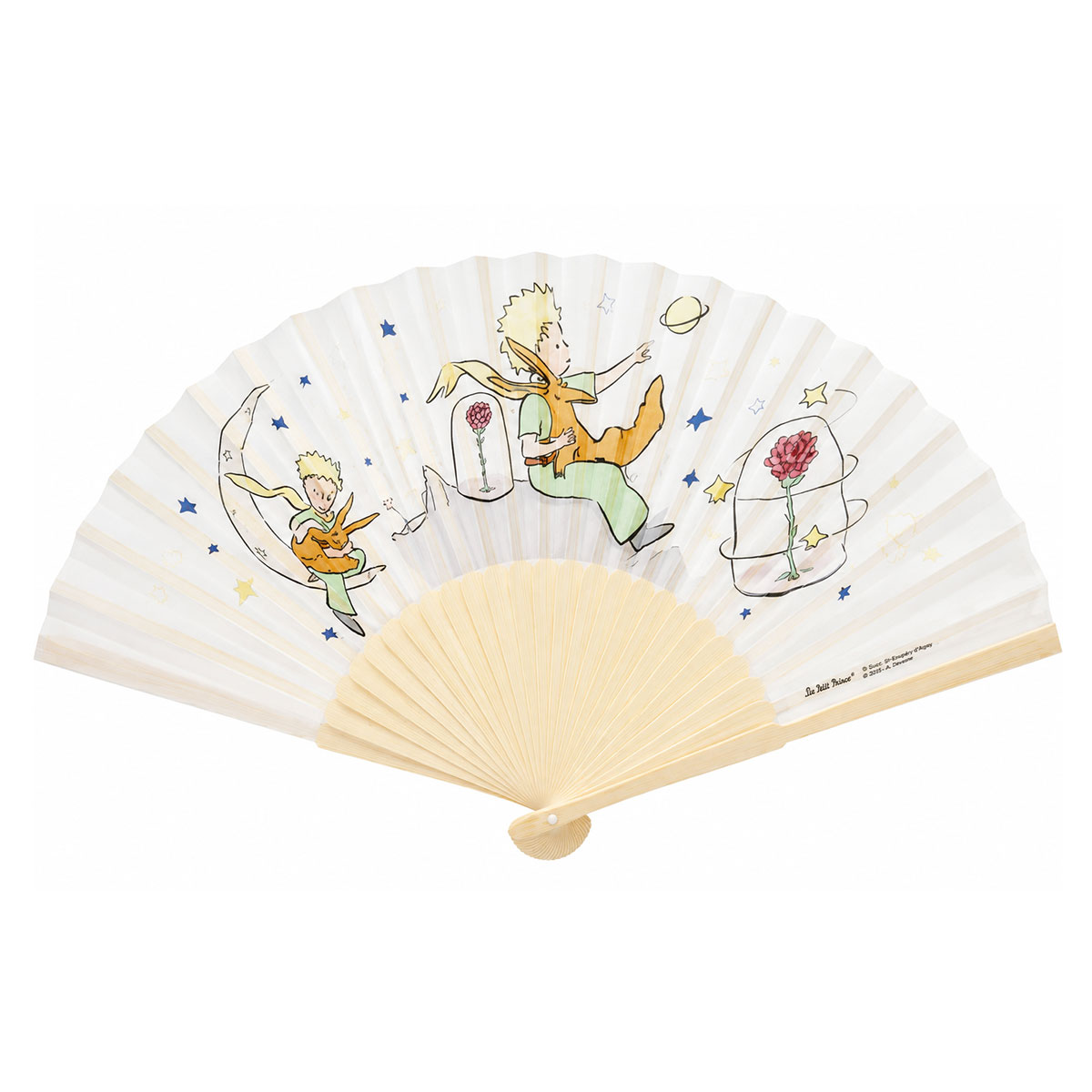�ventail Le Petit Prince blanc en bambou