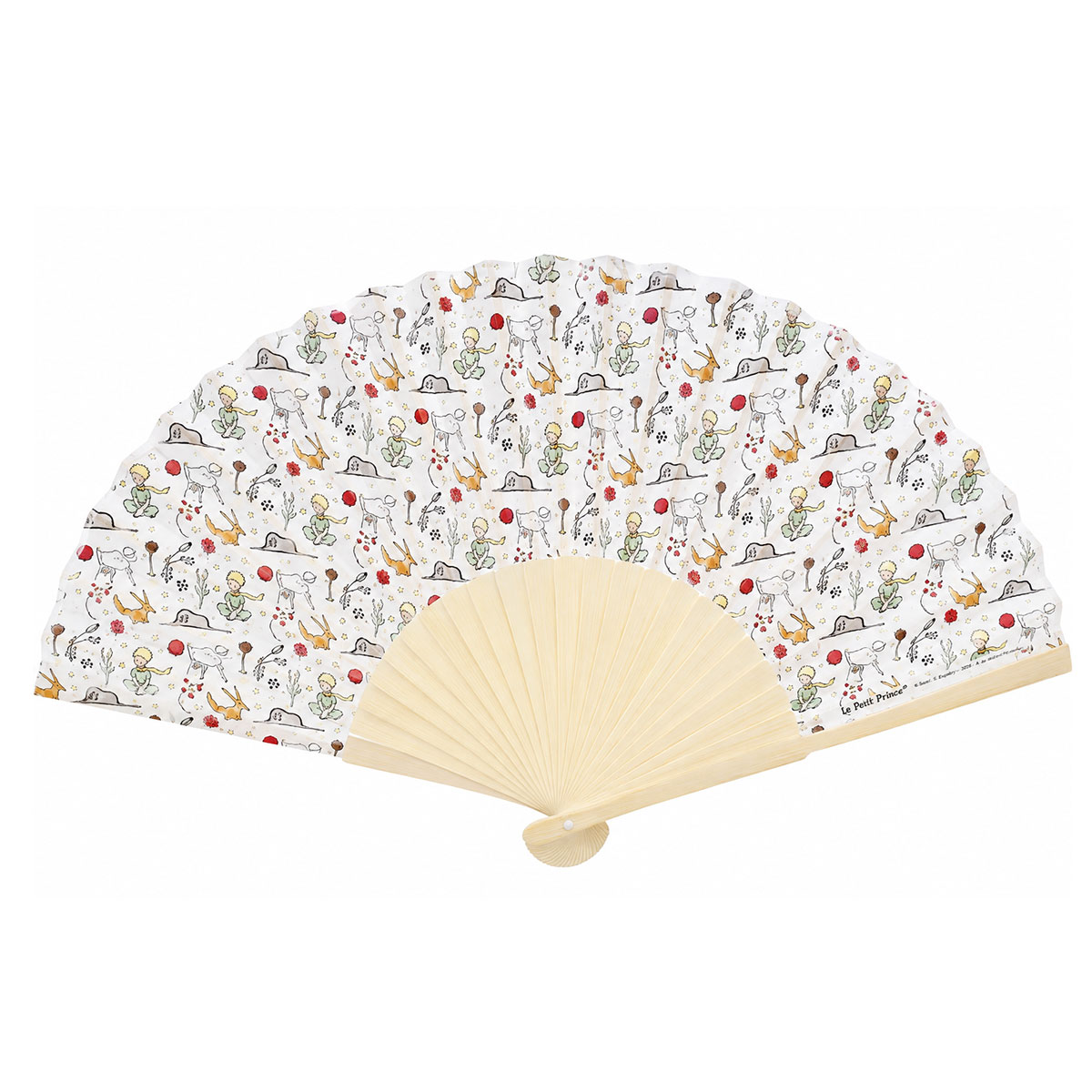 �ventail Le Petit Prince blanc motifs assortis
