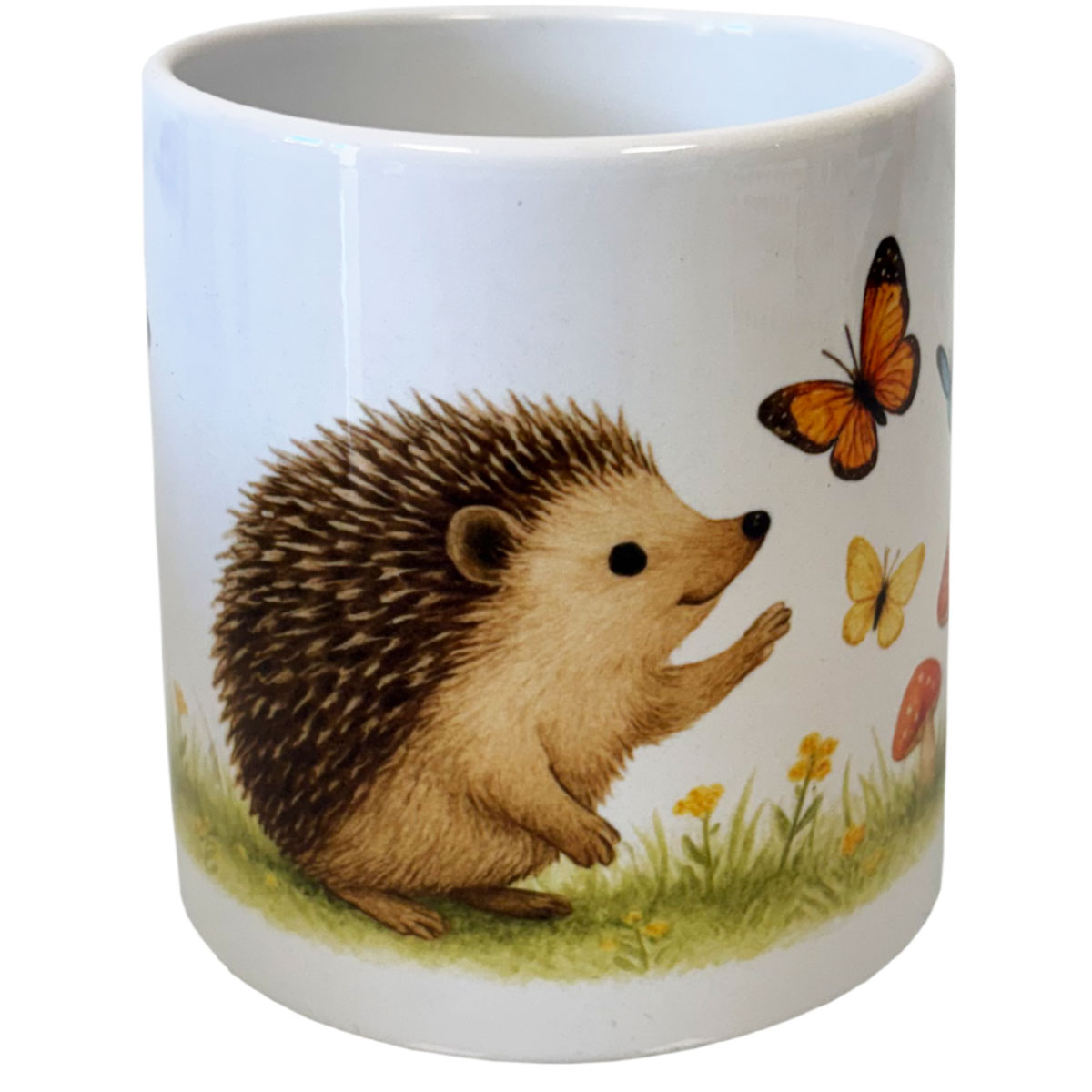 Mug en c�ramique � H�risson et papillons