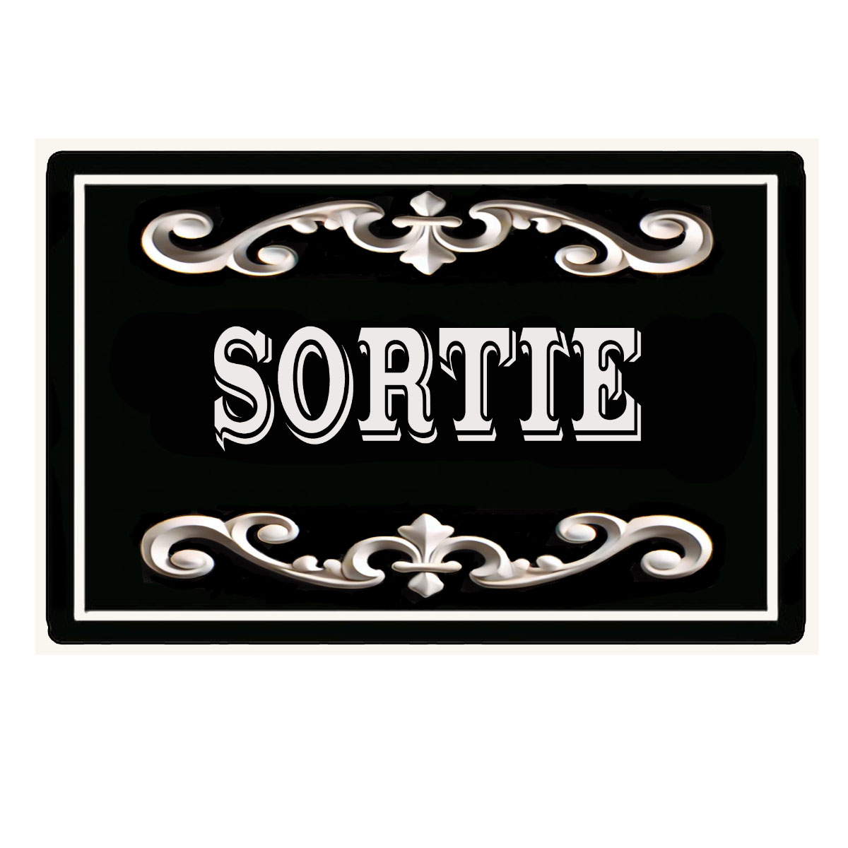 Plaque m�tal Sortie � Plaque de porte d�corative