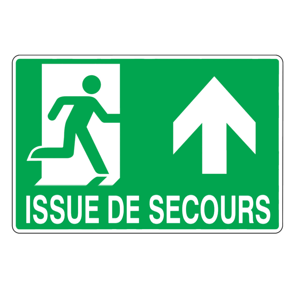 Plaque m�tal Issue de secours � Pictogramme �vacuation