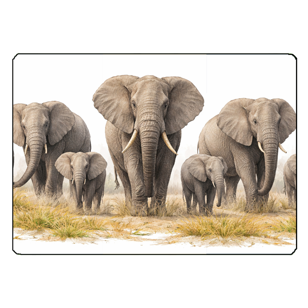 Planche � d�couper en verre �l�phants 28,5 � 20 cm