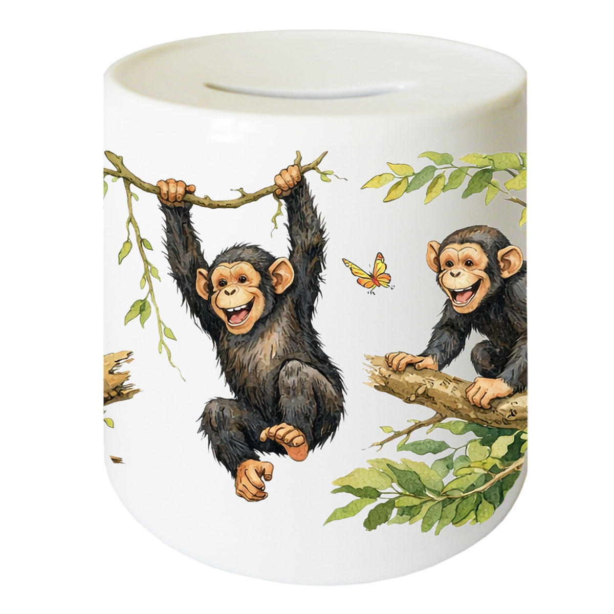 Tirelire Chimpanz�s en c�ramique 9,5 cm