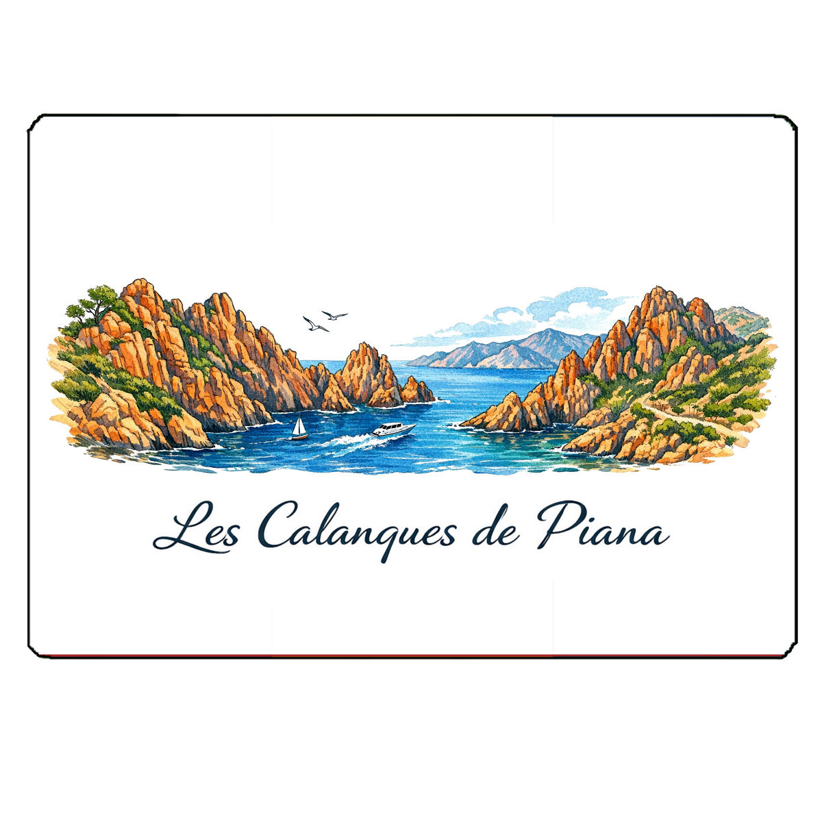 Planche � d�couper verre les calanques de piana 28,5 x 20 cm