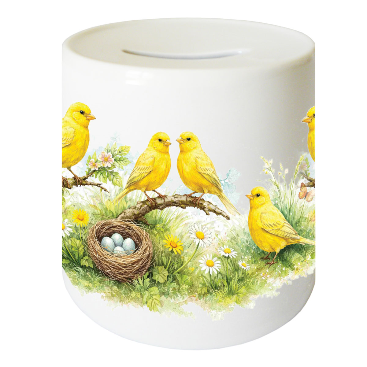 Tirelire Canaris en c�ramique 9,5 cm