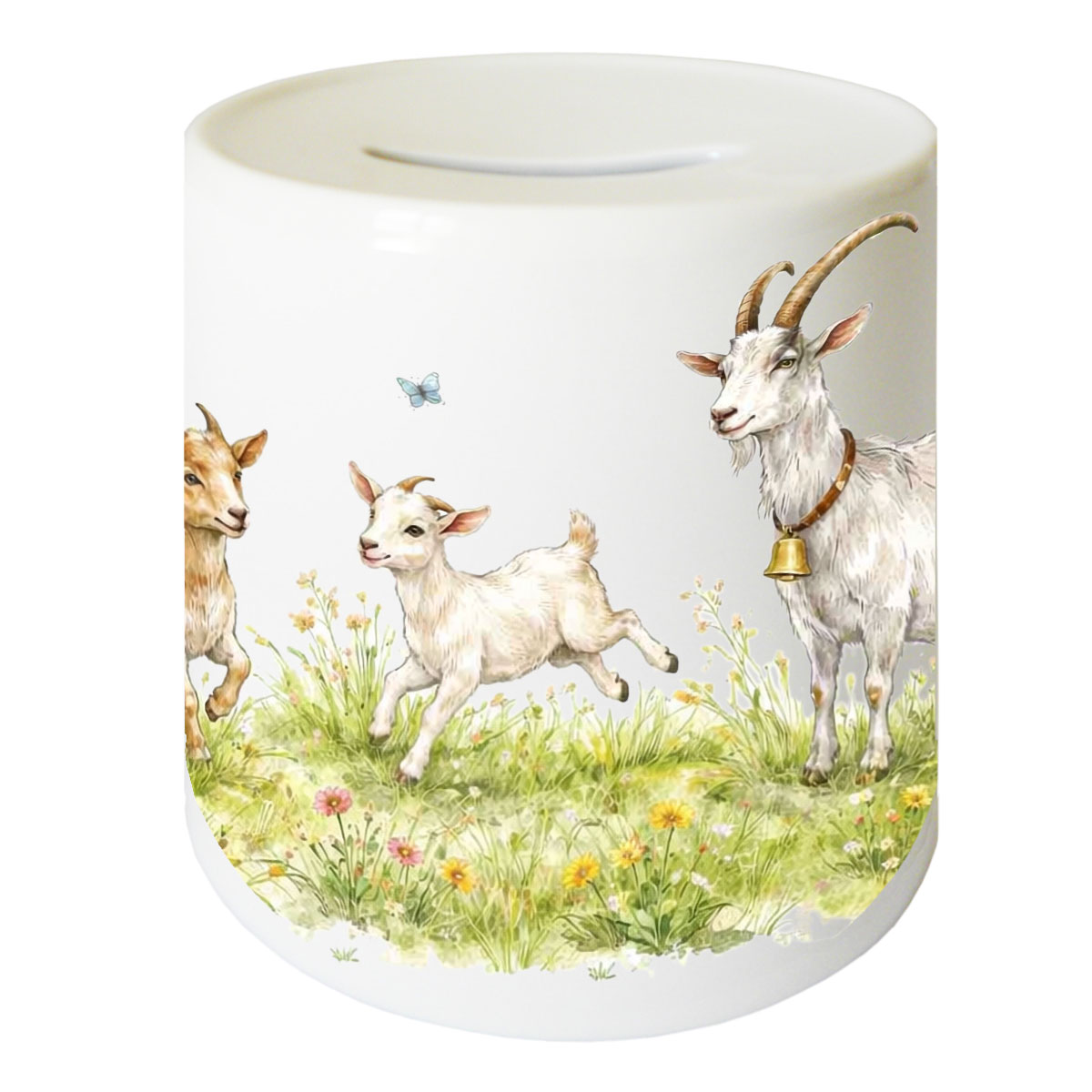 Tirelire ch�vres en c�ramique 9,5 cm