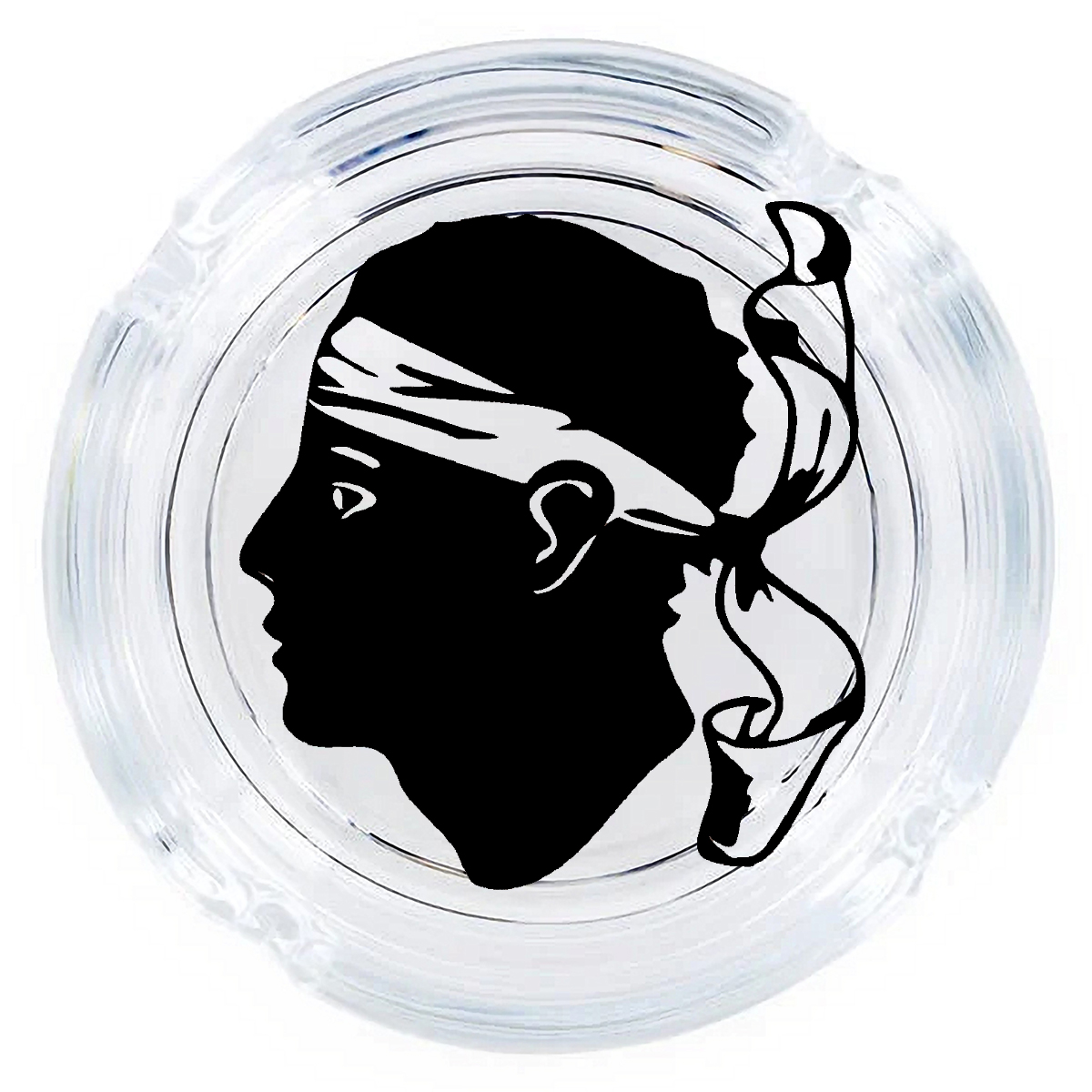 Cendrier corse t�te de maure en verre