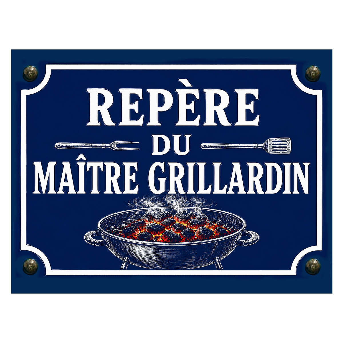 Plaque M�tal � Rep�re du Ma�tre Grillardin � 20 x 15 cm