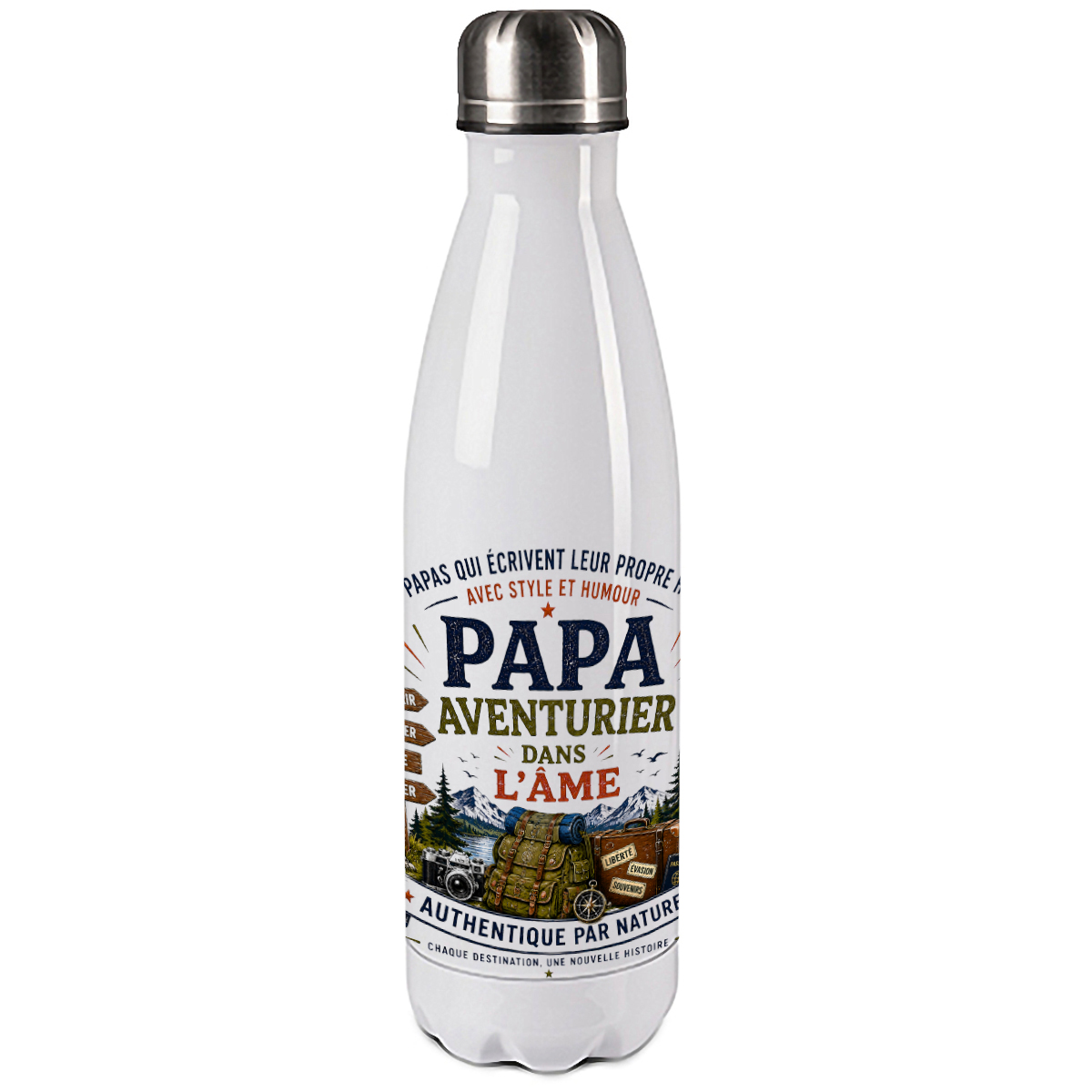 Bouteille Isotherme Papa Aventurier dans l'�me � Cbkr�ation