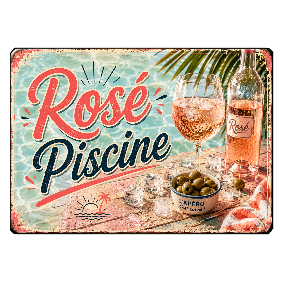 Planche � D�couper en Verre Ros� Piscine