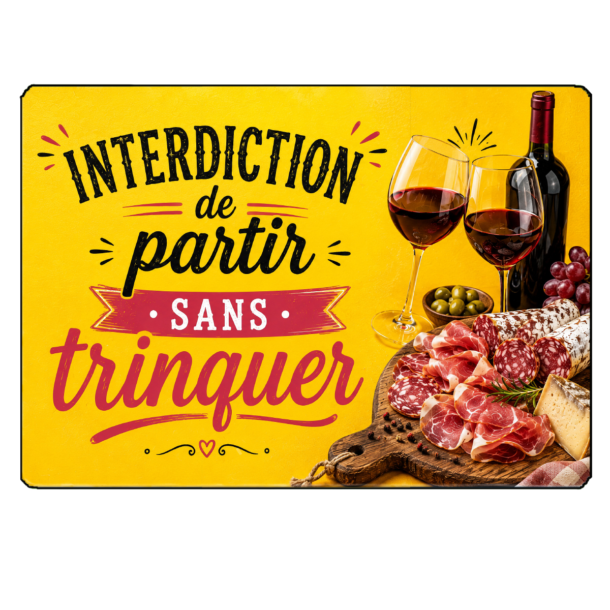 Planche � D�couper en Verre Interdiction de Partir Sans Trinquer