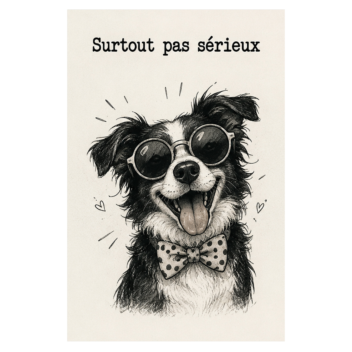🐶 Plaque m�tal humoristique Surtout pas s�rieux 30 x 20