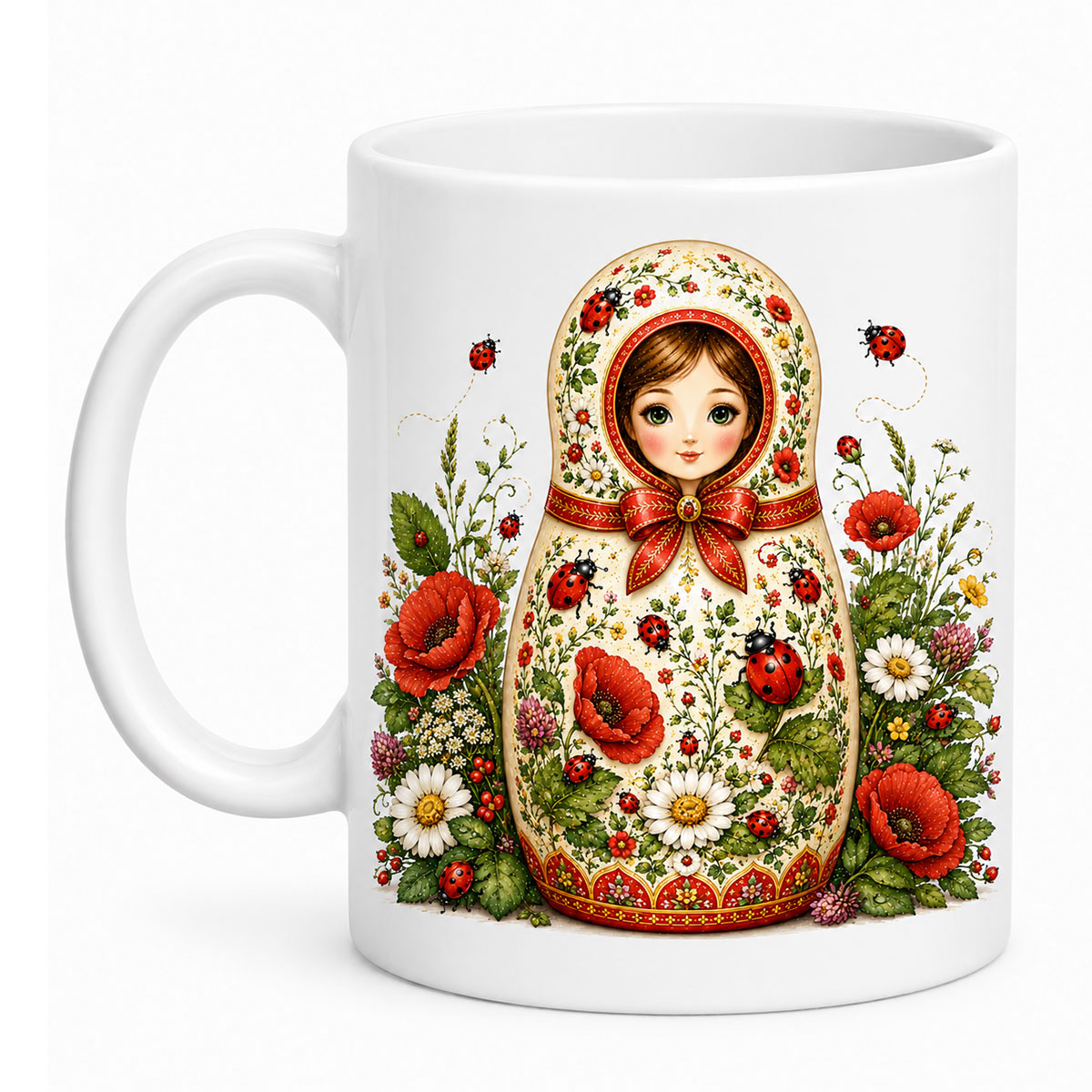 Mug poup�e russe coccinelles 350 ml
