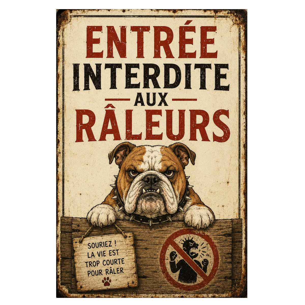 Plaque m�tal Entr�e interdite aux r�leurs 30 x 20 cm