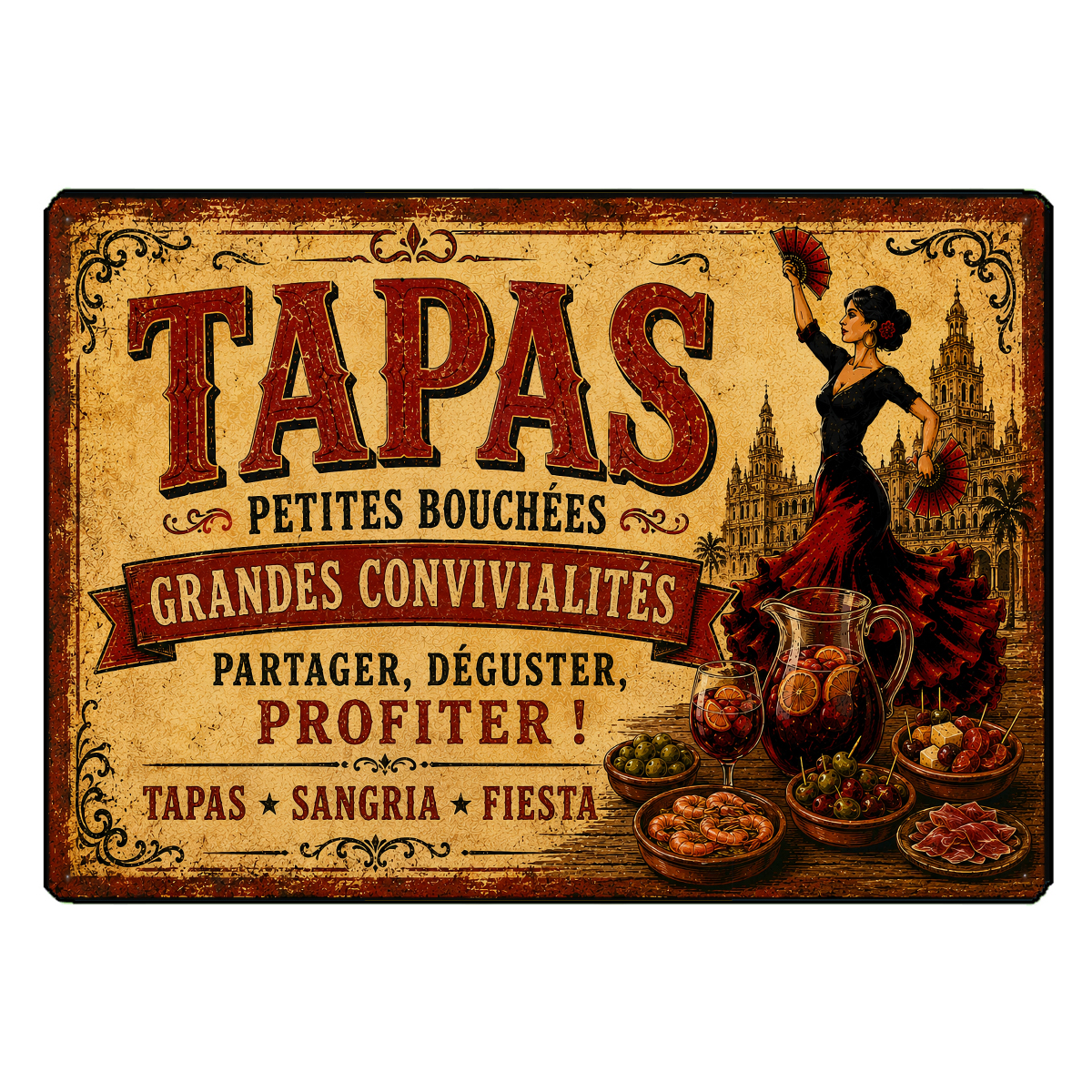 Planche � d�couper en verre tapas espagnoles 29 x 20 cm