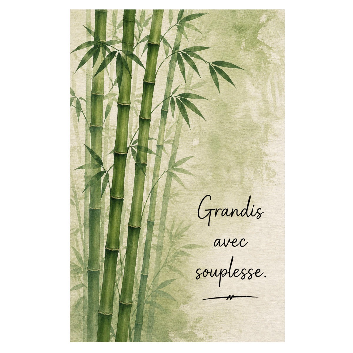 Plaque m�tal zen bambou � Grandis avec souplesse �
