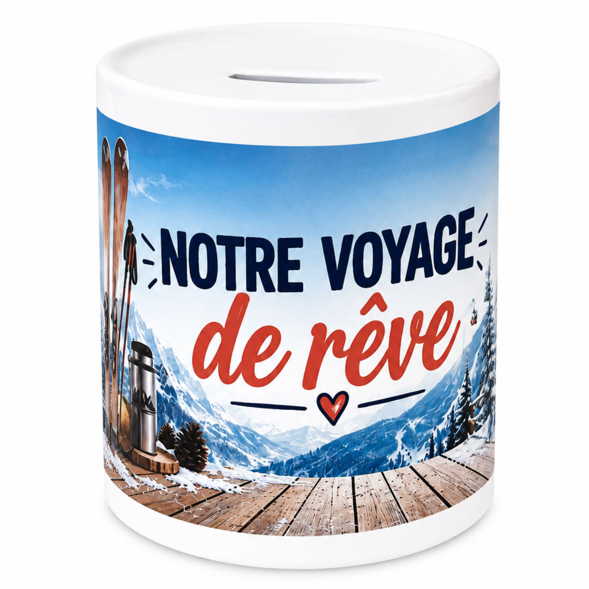 Tirelire notre voyage de r�ve montagne et ski en c�ramique