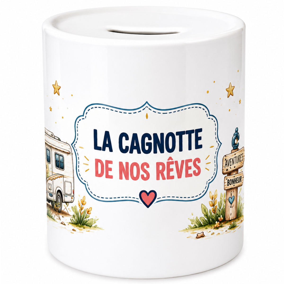 Tirelire c�ramique La cagnotte de nos r�ves camping-car