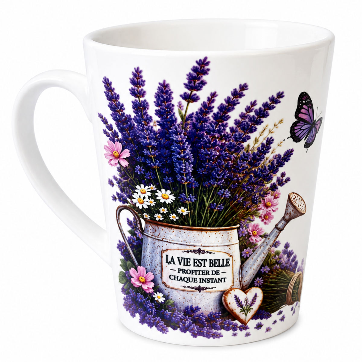 Mug lavande la vie est belle 320 ml en c�ramique