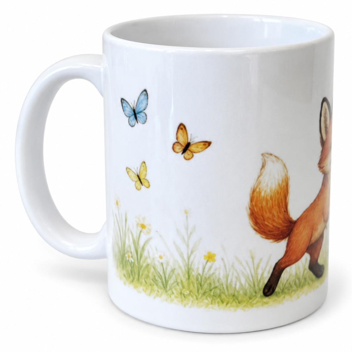 Mug renard et papillons en c�ramique 300 ml