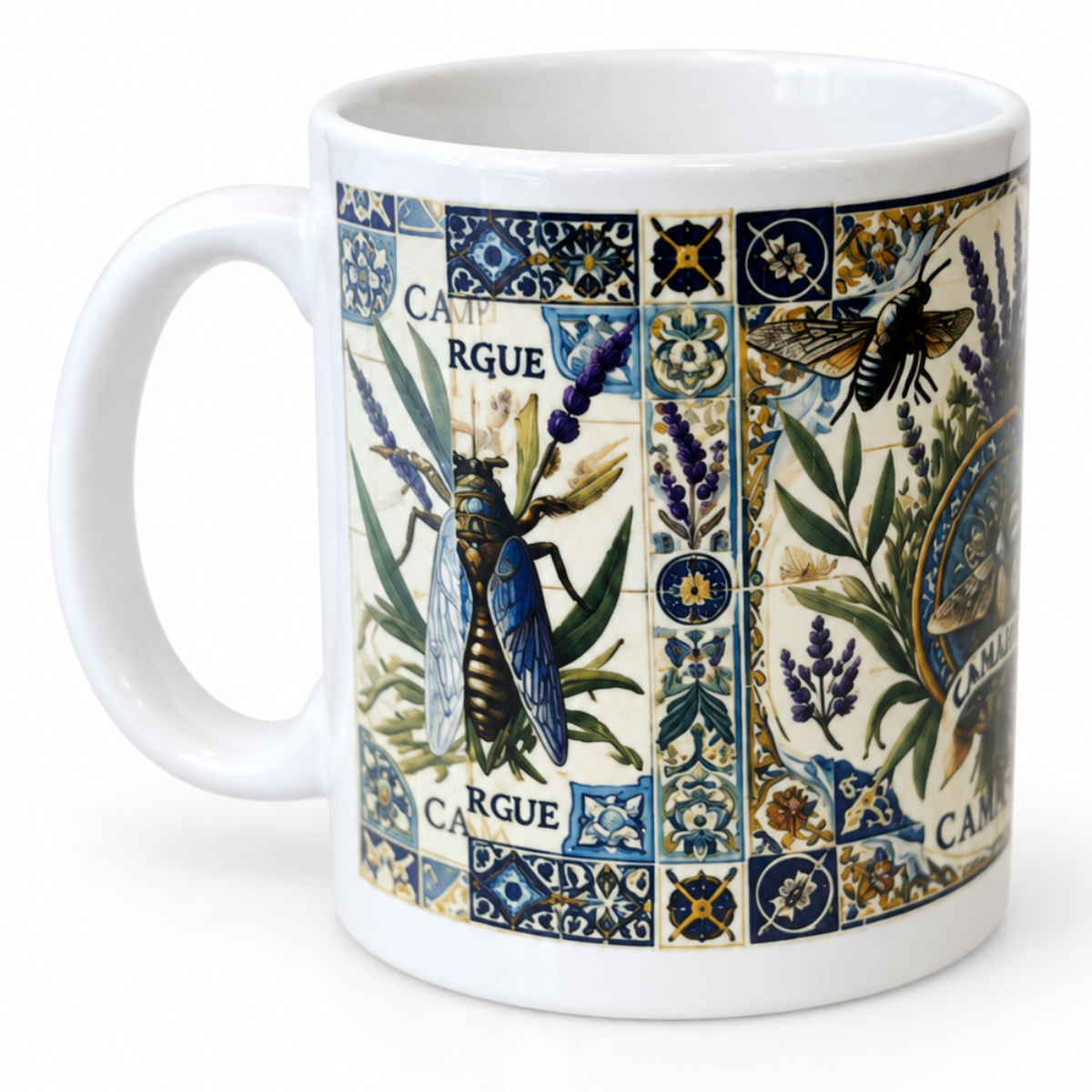Mug cigales et lavande de Camargue en c�ramique 300 ml