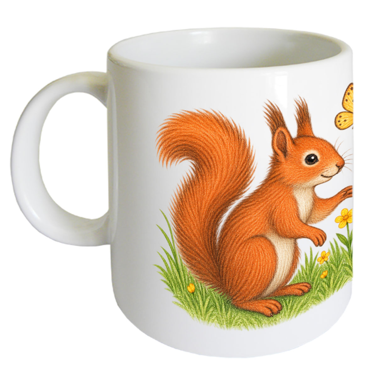 Mug �cureuil et papillon en c�ramique 320 ml