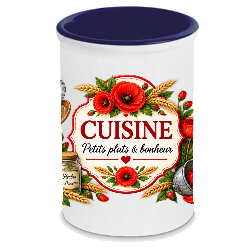 Pot � ustensiles cuisine coquelicots petits plats & bonheur