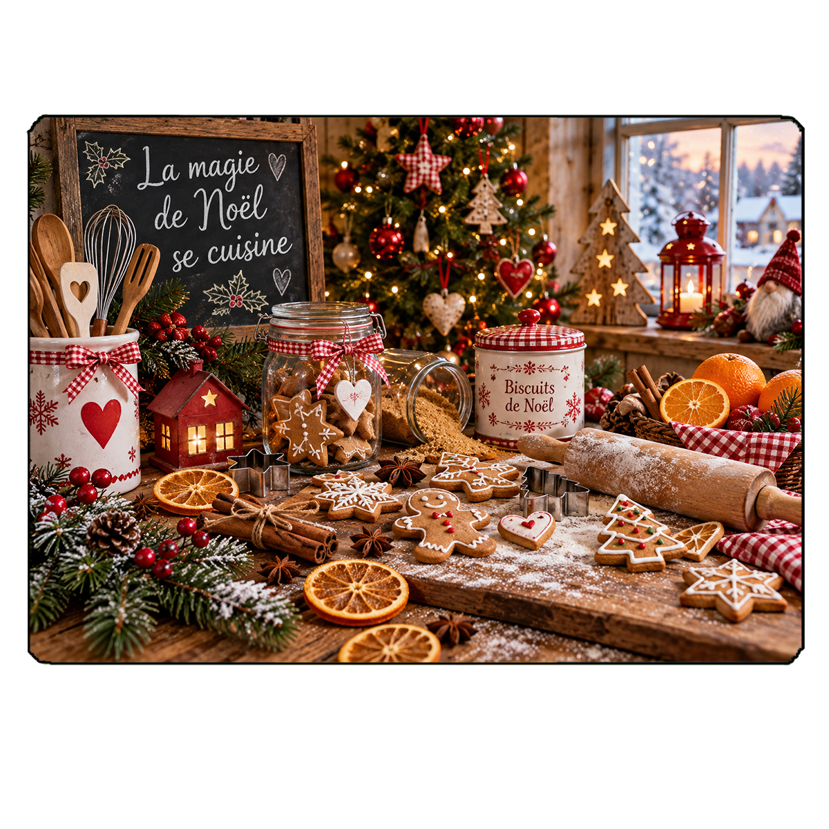 Planche � d�couper verre La magie de No�l 29 x 20 cm