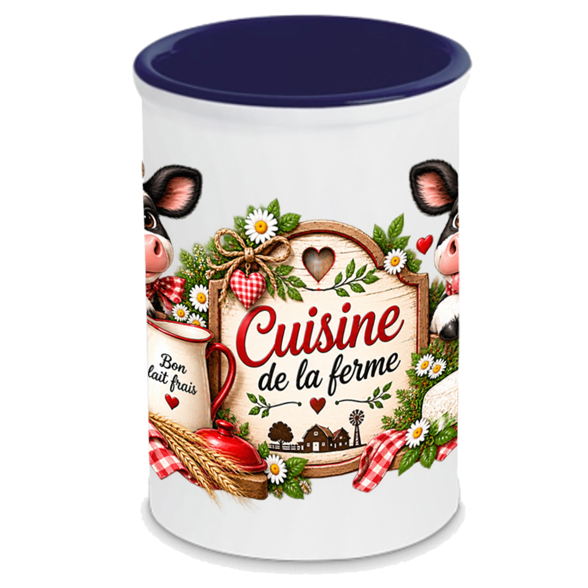 Pot � ustensiles cuisine de la ferme en c�ramique 13 cm