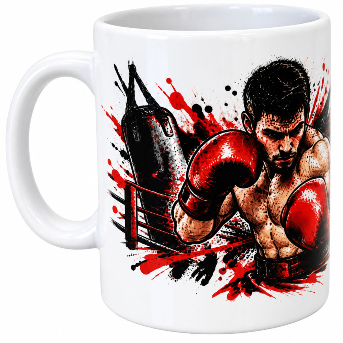 Mug passion boxe gants rouges 300 ml en c�ramique