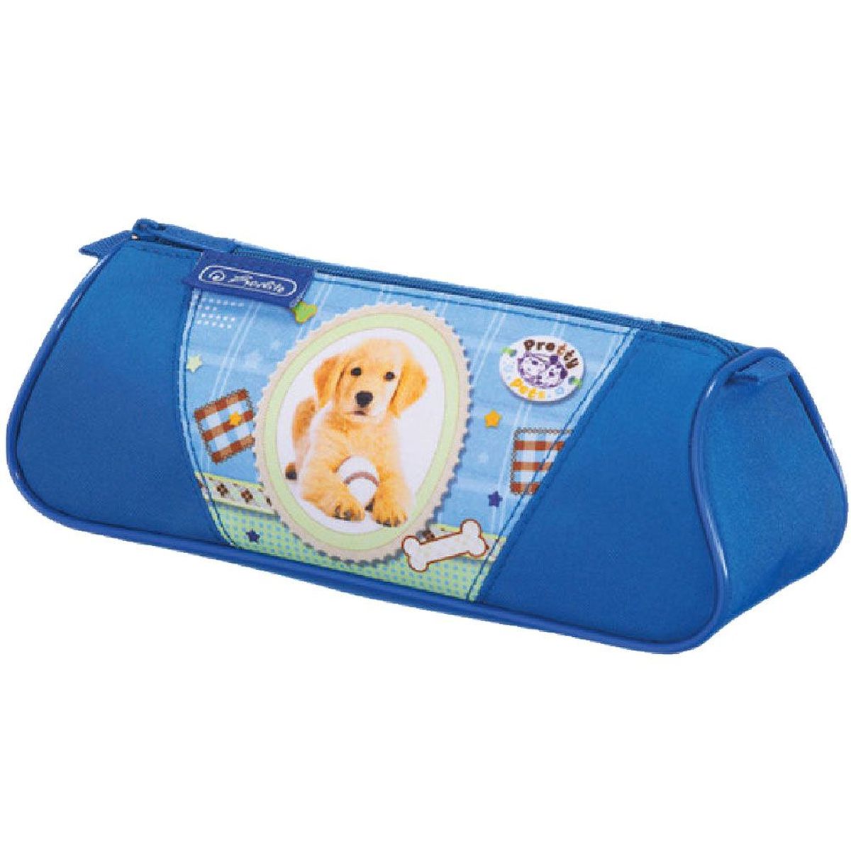 Trousse Chiot Golden Retriever en toile bleue