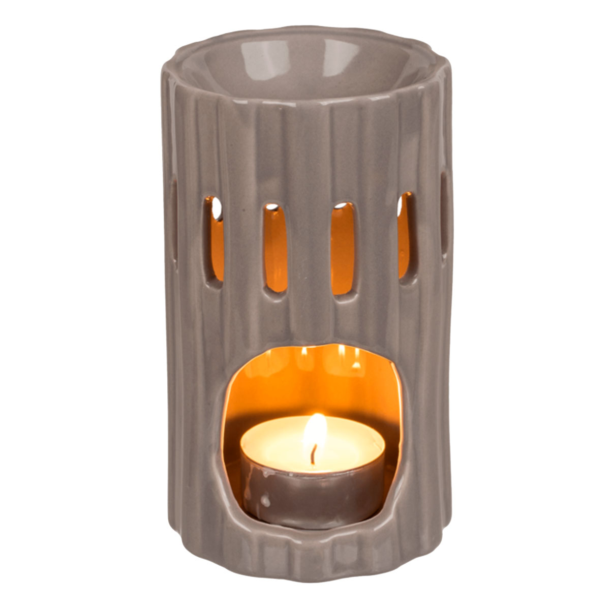 Petit Brleur aromatique en cramique taupe 13 cm